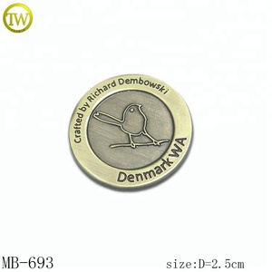 Decorative Wallet/Cap/Bags Metal Round Tag Custom Metal Name Label <strong>Plate</strong> With Black <strong>Enamel</strong> - Product Image 4