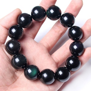 Nero naturale di ossidiana pietra Apache <span class=keywords><strong>lacrime</strong></span> smalto vulcanico perline amuleto braccialetto di perline per donna uomo esorcizzare spiriti maligni - Product Image 6