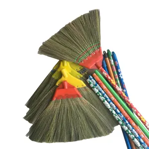 China factories high quality market wholesale broom handle wood with tiger grass broom