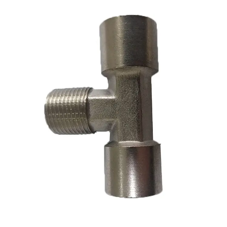 nickel plated brass tee female x male x female 1/4 inch tee , T-type connector 1/8 3/8 1/2