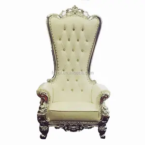 Новый дизайн, классический ручной вырезанный Золотой Классический недорогой король, престольный стул V029