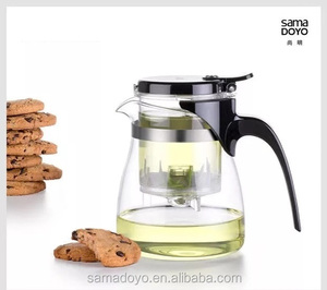 Samadoyo High Borosilicate Glass <strong>Tea</strong> <strong>Pot</strong> <strong>Set</strong> 600ml Eco-Friendly Multifunction Novelty Advanced Stainless Steel Strainer Valve - Product Image 2
