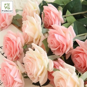 Flores de rosa de seda artificiais, alta qualidade, toque real, revestido de látex, faux, festa de casamento, aniversário, flor, sala de choque - Product Image 4