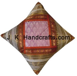 Vintage silk sari Handwork Handmade <b>Cushion</b> Covers - Product Image 1
