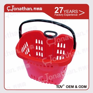 SJB-YM-2 Superior rollo de mango de plástico de supermercado cesta de <span class=keywords><strong>la</strong></span> compra - Product Image 2
