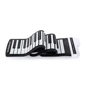 Keyboard Piano Elektronik Portabel 61 Kunci, Piano Digital Gulung Ke Atas Genggam