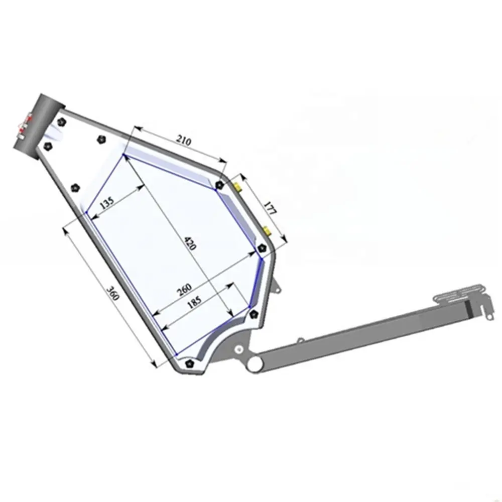 Iki renk yüksek performanslı elektrikli bisiklet enduro çerçeve