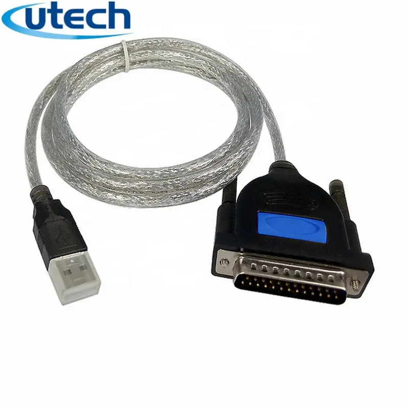 USB To DB25อะแดปเตอร์สายเคเบิลเครื่องพิมพ์แบบขนานตัวเชื่อมต่อชาย-หญิงตัวแปลง IEEE 1284สำหรับแล็ปท็อปเดสก์ท็อปพีซี