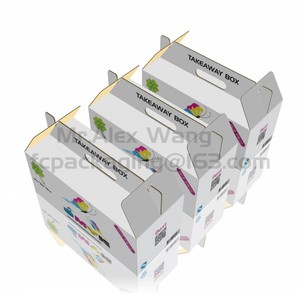 Scatola <span class=keywords><strong>per</strong></span> <span class=keywords><strong>Alimenti</strong></span> in Cartone Ondulato a Parete Singola con Manico Fustellato, Design Personalizzato, Confezione <span class=keywords><strong>per</strong></span> Fast Food, Scatola <span class=keywords><strong>per</strong></span> Torte all'Ingrosso con Manico - Product Image 5