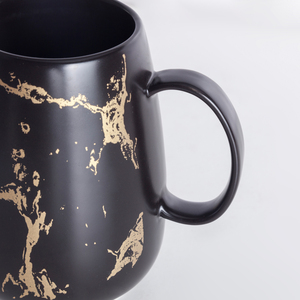 Tazza da Caffè in Gres con Bocca Stretta, Oro Nero Bianco, 17 once, Grande Tazza da Caffè - Product Image 5