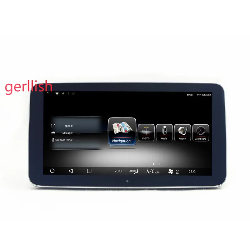 9.33 "IPS android araç dvd oynatıcı multimedya gps navigasyon için Mercedes Benz C sınıfı/GLA/GLC sınıf/v250D/V300 2015 2016 2017 2018