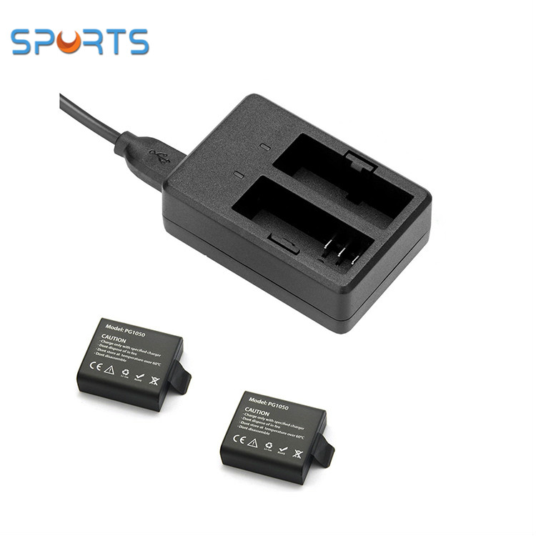 Аккумулятор EKEN 1050 мАч + двойное зарядное устройство для h3r h8r eken h9r h6s ahd Wi-Fi камеры