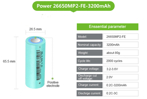 Thô LiFePO4 pin di động <span class=keywords><strong>26650</strong></span> 3.2V 3200mAh chu kỳ sâu <span class=keywords><strong>Lithium</strong></span> sắt Phosphate Pin cho đồ chơi điện - Product Image 3
