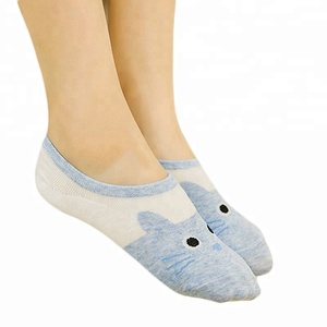 Calzini sottili invisibili divertenti da ragazza pantofole in morbido cotone animali gatti da donna estivi in cotone corto Casual - Product Image 3