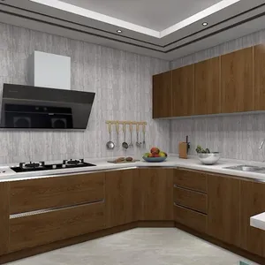 Изготовленный На Заказ деревянный плоский цвет современный кухонный шкаф из цельного дерева кухонный шкаф
