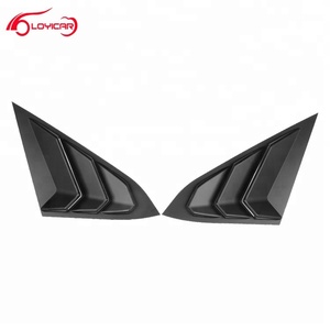 Persianas de Ventana Lateral Trasera para Coche, Cubierta de Persianas de Plástico ABS para Honda Civic, Color Negro Mate, 2 Unidades