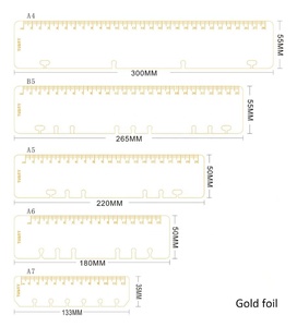 ไม้บรรทัดพลาสติก PP แบบด้าน ขนาด A5/A6/A7/A4/B5  6 ห่วง/4 ห่วง/9 ห่วง อุปกรณ์ตกแต่งสมุดแพลนเนอร์  ฟอยล์สีทอง ขายส่ง/สั่งทำ - Product Image 5