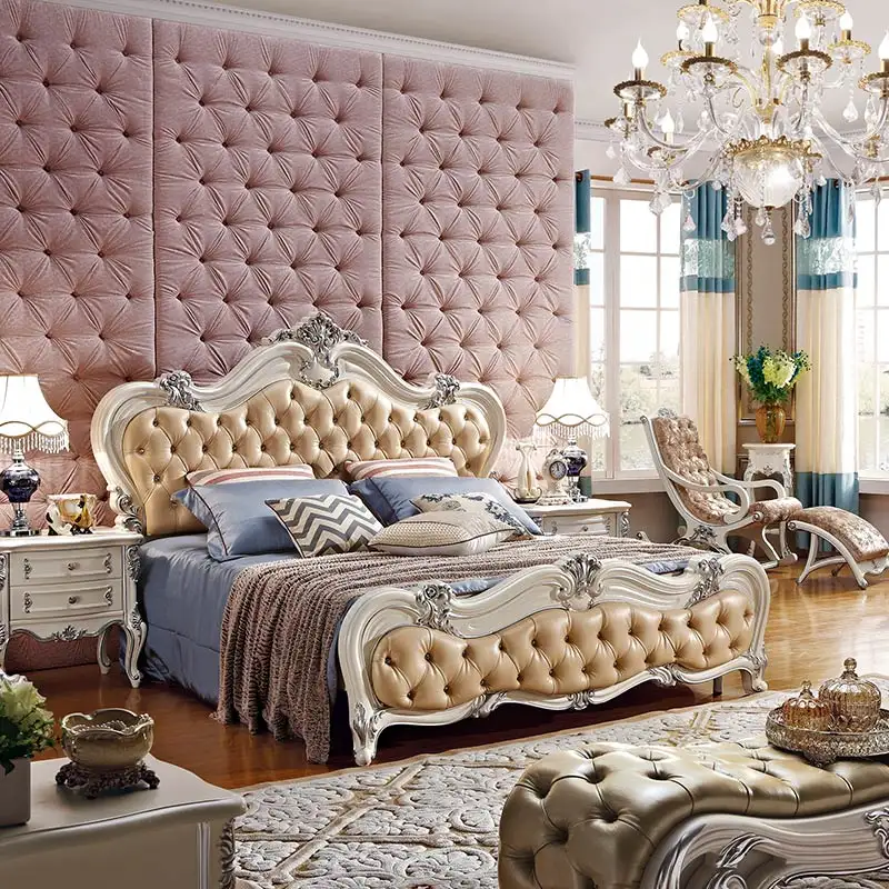 Top dan Terbaik Italia Klasik Furniture daging pink royal kayu desain tempat tidur