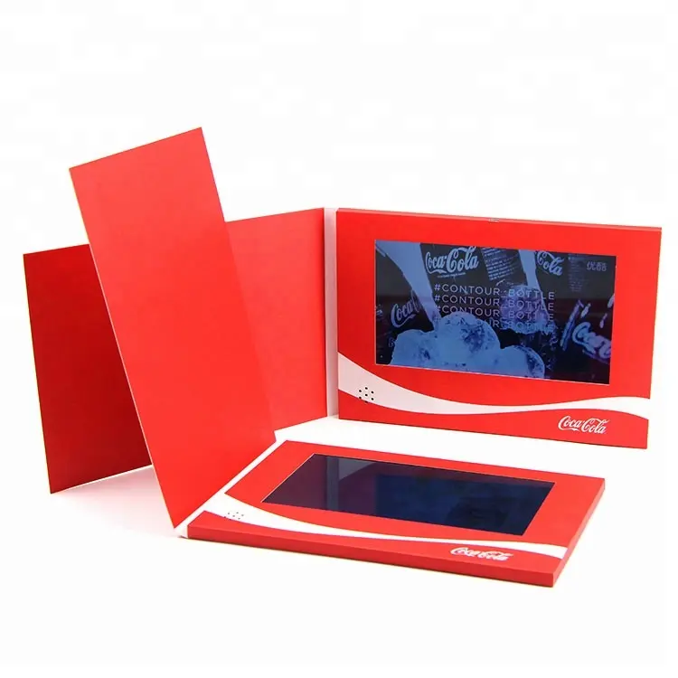 Alta qualidade 7 polegadas tela LCD de publicidade em vídeo brochura digital presente livro de instruções do cartão de convite do negócio