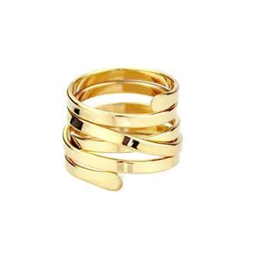 Royal fashion Gemnel anel de prata, barra de joias em ouro 2023, 5 espirais, liso e moderno, 925