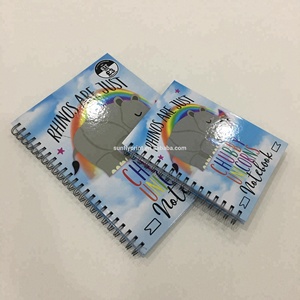 Carnet A5 personnalisé avec reliure spirale, motif <span class=keywords><strong>animaux</strong></span> amusants, journal personnalisé avec impression couleur sur papier d'art - Product Image 4