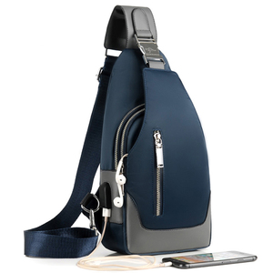 Fabbrica diretta degli uomini di petto borsa impermeabile della tela di canapa del Messaggero degli uomini casuali di modo del sacchetto con presa di ricarica USB marea - Product Image 4