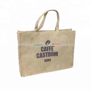 New beautiful custom printed jute bag cocoa beans color quality logo jute bags