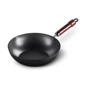 Wok-sartén antiadherente de acero al carbono, sartén profesional de Corea, Japón