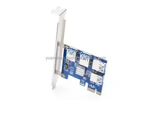 Pcie כרטיס חריצי 1 כדי 4 PCI Express 16X Riser כרטיס PCI-E 1X חריץ 4 PCIe PCIe חיצוני USB 3.0 מתאם כרטיס