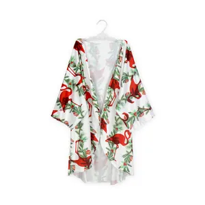 Groothandel Baby Meisje Kleding Kimoni Flamingo Printing Nest Meisje Jas Kimono