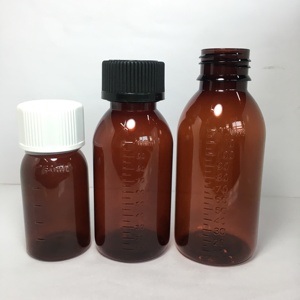 Bouteilles de sirop contre la toux liquide en ambre de 50 ml, 100 ml, 120 ml avec bouchon à sécurité enfant - Product Image 1