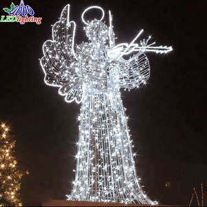 Animierte 180CM Hohe Motiv Seil Lichter LED Weihnachten Engel mit Trompete