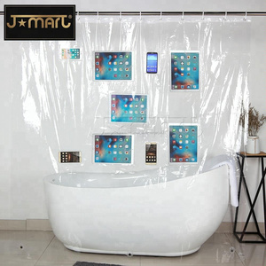 Fábrica de China baño ducha cortina de línea con bolsillo <span class=keywords><strong>para</strong></span> teléfonos - Product Image 1