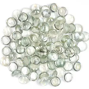 Guijarros de cristal transparente plano para mesa de relleno de jarrones, decoración de acuario