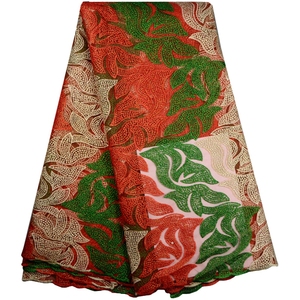 nouveau tissu perlé avais brodé net / tulle de dentelle pour mariage / praty pierres - Product Image 4
