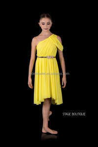 Pulido amarillo vestido lírico estilo griego traje de la danza - Product Image 1