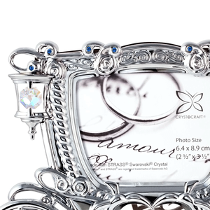 Crystocraft Luxury Cinderella Vận Chuyển Chrome Mạ Kim Loại Với Rực Rỡ Cắt Crystals <span class=keywords><strong>2R</strong></span> Khung Ảnh Cưới Kỷ Niệm Quà Tặng - Product Image 2