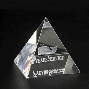 Wholesale high quality blank K9 Crystal glass crystal pyramid/Crystal Cube Pyramid paperweight for 3d laser engraving