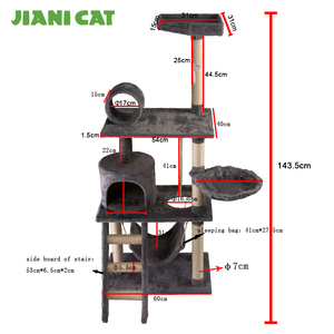China wholesale best plush wooden toys pet cat scratcher tree - Product Image 6