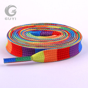 8 מ "מ שטוח צבעוני קשת shoelace חם מכירה 100 ס" מ פוליאסטר הגאווה פוליאסטר - Product Image 2
