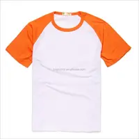 Herren kurzarm weiß und orange conbination design leere raglan t shirt großhandel