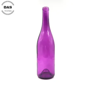 Garrafa de vinho roxa decoração de casa 750ml, acabamento com rolha