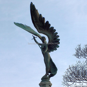 Statue d'ange <span class=keywords><strong>nu</strong></span> <span class=keywords><strong>masculin</strong></span> ailé en bronze, grande taille, décorative pour jardin, populaire, accroupi sur une boule - Product Image 6