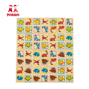 28 pièces de dominos éducatifs pour enfants, blocs de dominos en <span class=keywords><strong>bois</strong></span>, jouet pour enfants de 2 ans et plus - Product Image 4