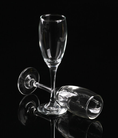 KCP-016 Unique Crystal Glass Pure Stemware Collection Champagne Flute 7 Ounce, Set of 4