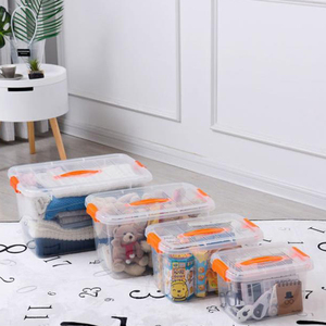 Portátil <span class=keywords><strong>cajas</strong></span> de plastico transparente baratas organizadoras <span class=keywords><strong>pequeñas</strong></span> almacenaje decorativas - Product Image 4