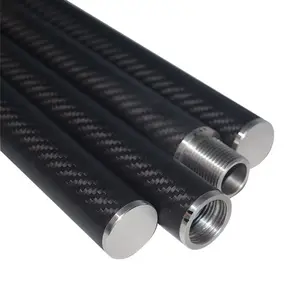 25mm , 30mm , 50mm מתגלגל לעטוף 3K weave סיבי פחמן טלסקופית מוט