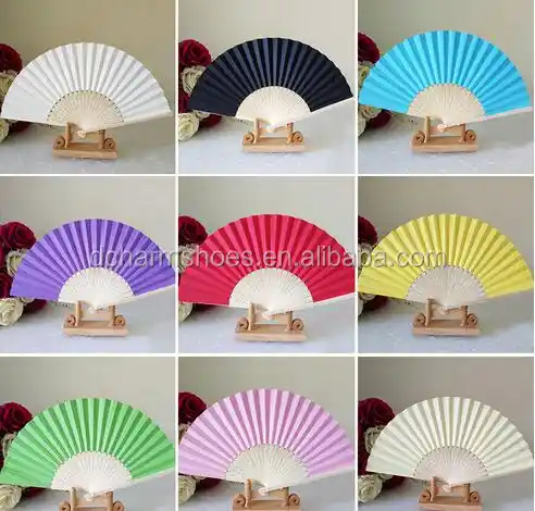 20 Pieces White Wedding Hand Fans Diy Bamboo Paper Fan Summer Foldable Paper  Fans Gift