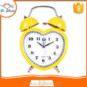Modern Design <strong>Heart</strong> Shape Twin Bell Alarm Night Light Loud Desk <strong>Clock</strong> - Product Image 5