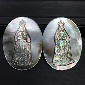 Custom Logo Natuurlijke Parel Schelp Ambachten Maagd Mary Religies Ambachten Parelmoer Voor Sieraden